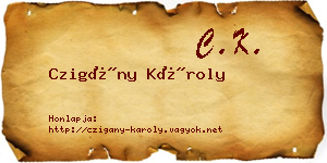 Czigány Károly névjegykártya